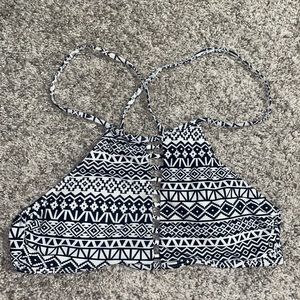 Black and white chevron bathing suit top